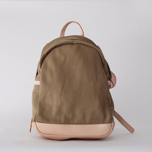 帆布+本革手作りのクラシックリュックサック リュック・バックパック