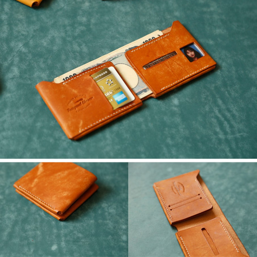 切線派】免許証入れ・超薄手作り二つ折り財布 二つ折り財布 TANGENT  