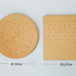 【クッキー】4枚セット　本革レザーコースター 4枚目の画像