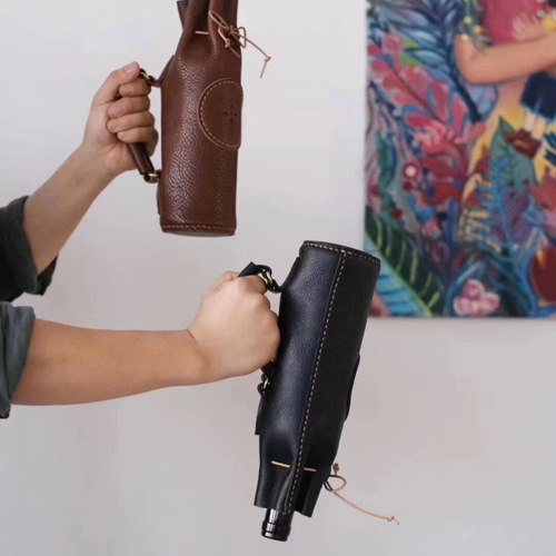 ワインボトル革袋 ボトルカバー ワインバッグ 贈り物に 720～750mlに