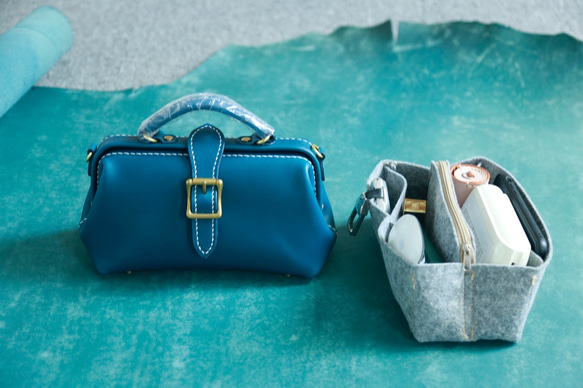 バッグインバッグ 中型のがま口鞄に合わせる　インナーバッグ 5枚目の画像