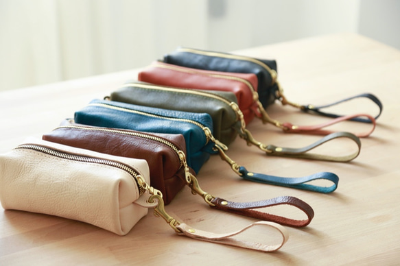 柔らかいヌメ革】本革手作りペンケース ファスナー筆箱 プレゼント