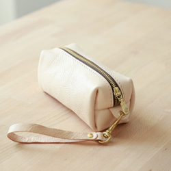 【柔らかいヌメ革】本革手作りペンケース ファスナー筆箱 プレゼント 化粧ポーチ 1枚目の画像