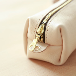 【柔らかいヌメ革】本革手作りペンケース ファスナー筆箱 プレゼント 化粧ポーチ 2枚目の画像