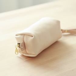 【柔らかいヌメ革】本革手作りペンケース ファスナー筆箱 プレゼント 化粧ポーチ 4枚目の画像