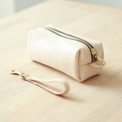 【柔らかいヌメ革】本革手作りペンケース ファスナー筆箱 プレゼント 化粧ポーチ 6枚目の画像