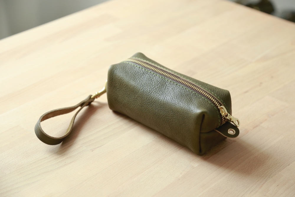 【柔らかいヌメ革】本革手作りペンケース ファスナー筆箱 プレゼント 化粧ポーチ