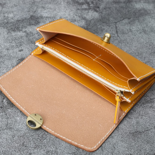 新作 長財布 レディース 革 大容量 牛革手作り手縫い収納オルガン長