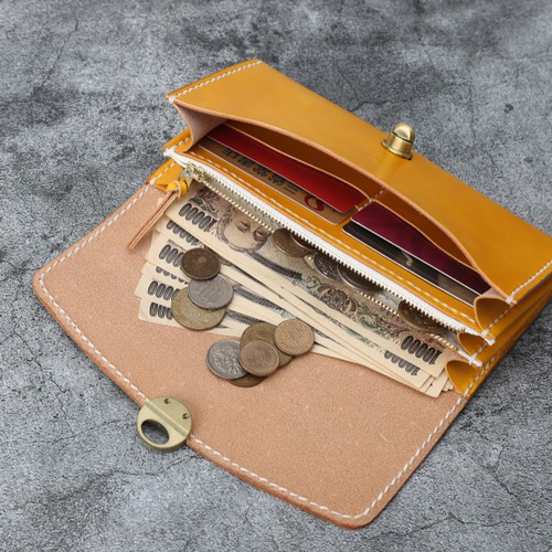 新作 長財布 レディース 革 大容量 牛革手作り手縫い収納オルガン長