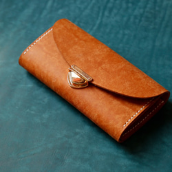 長財布 レディース 革 大容量 牛革手作り手縫い収納オルガン長財布 総手縫い 1枚目の画像
