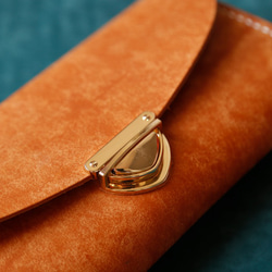 長財布 レディース 革 大容量 牛革手作り手縫い収納オルガン長財布 総手縫い 2枚目の画像