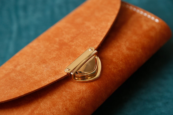 長財布 レディース 革 大容量 牛革手作り手縫い収納オルガン長財布 総手縫い 2枚目の画像