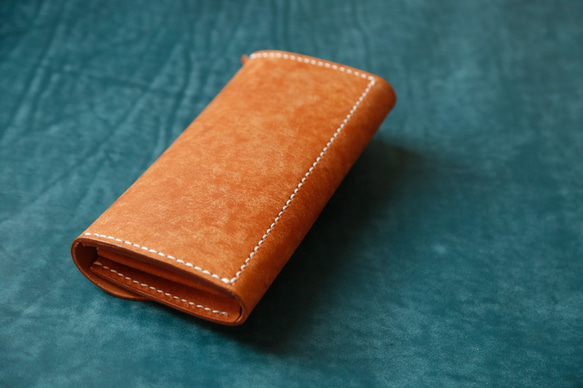 長財布 レディース 革 大容量 牛革手作り手縫い収納オルガン長財布 総手縫い 7枚目の画像