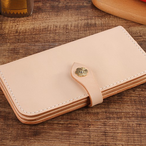 切線派】牛革二つ折り手作り手縫い写真いれ長財布(012001) 長財布  