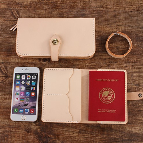 切線派】牛革二つ折り手作り手縫い写真いれ長財布(012001) 長財布  