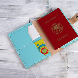 【切線派】牛革二つ折り手作りパスポート短財布(011005) 1枚目の画像