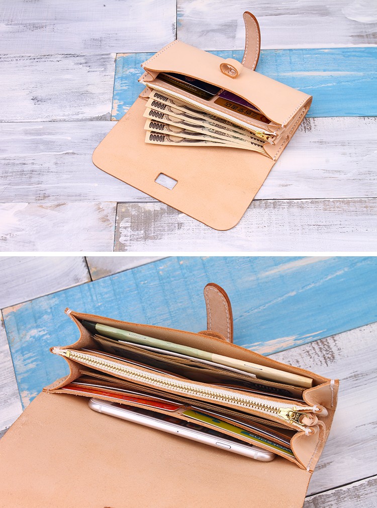 長財布 レディース 革 大容量 牛革手縫い収納ジャバラマチ財布ベルト留め長財布027001