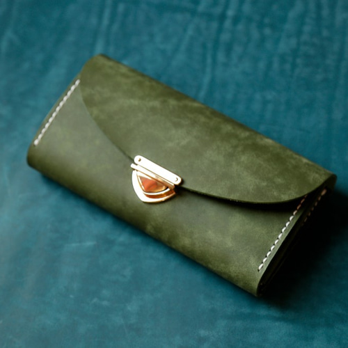 長財布 レディース 革 大容量 牛革手作り手縫い収納オルガン長