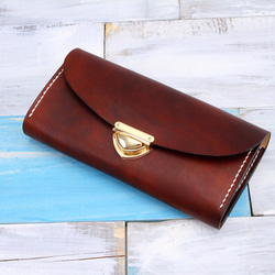 長財布 レディース 革 大容量 牛革手作り手縫い収納オルガン長財布手