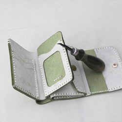 【切線派】新作 牛革手作り小型収納財布 4枚目の画像