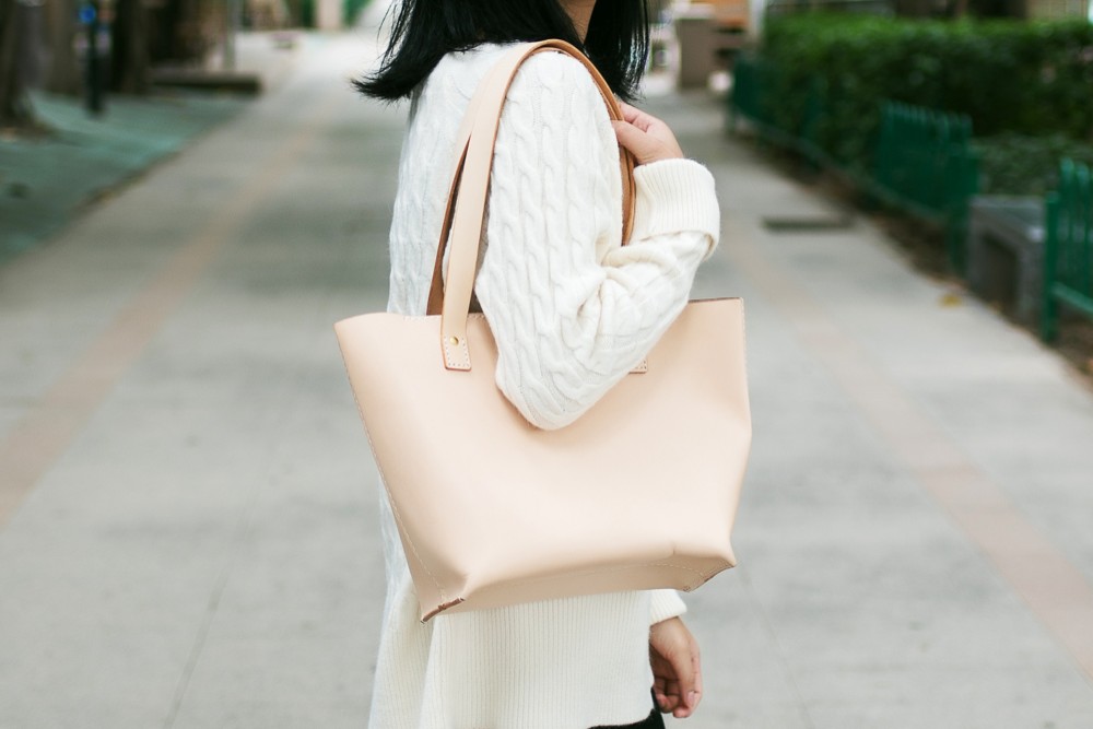 【切線派】シンプル実用的なトートバッグ 中