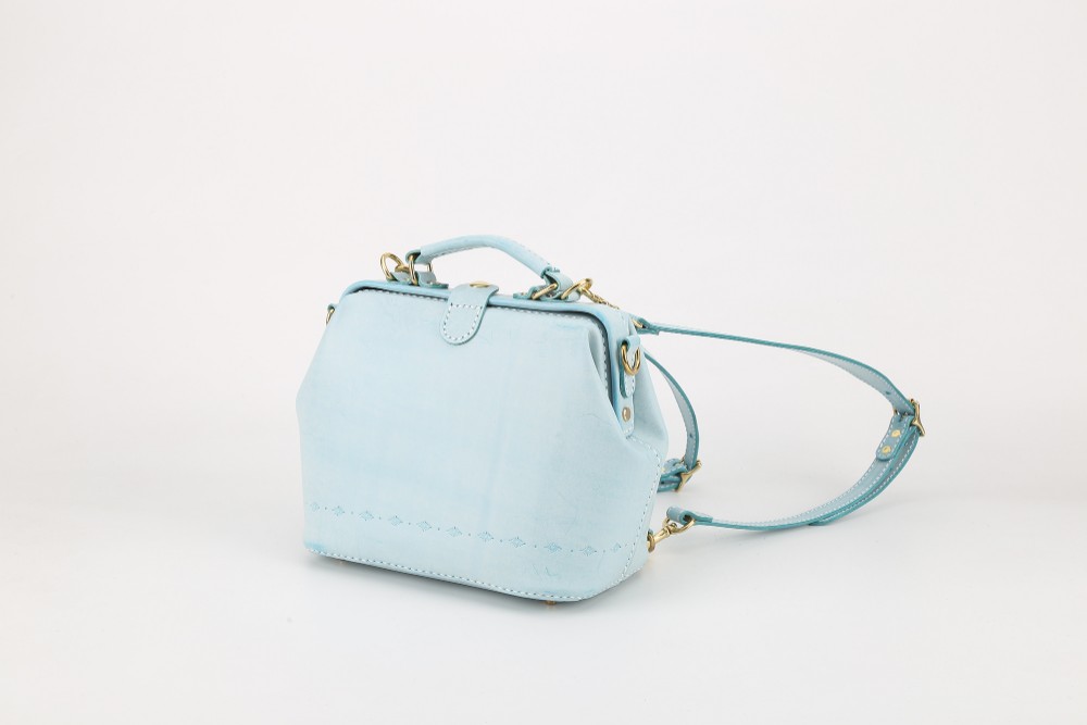 【切線派】★特別版★ 3 way がま口 ラックスリュック 本革バッグレザーバッグ 手染め / 総手縫い