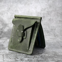新款錢夾 簡約錢包 多功能對折錢包系列（帶零錢包） 手工牛皮錢包 全手工縫製 第1張的照片