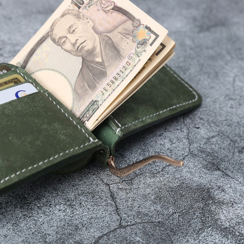 新作 マネークリップ ミニマルな財布 多機能 二つ折りウォレット