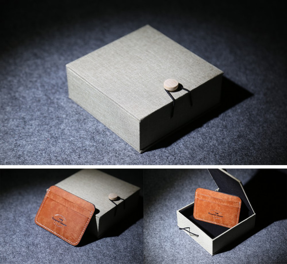 「10周年記念・Creema限定作品」手作り天然革小型カードケース超薄小財布ミニカード入れ 証明書入れ 10枚目の画像