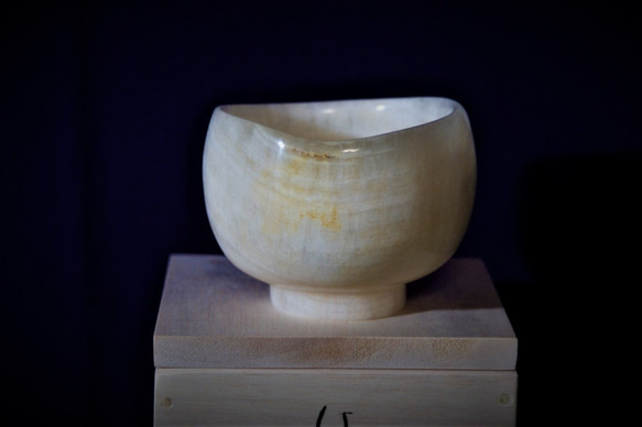 石の器　抹茶茶碗　『はつがま』天然石オニックス　彫刻家による手彫りの作品 6枚目の画像