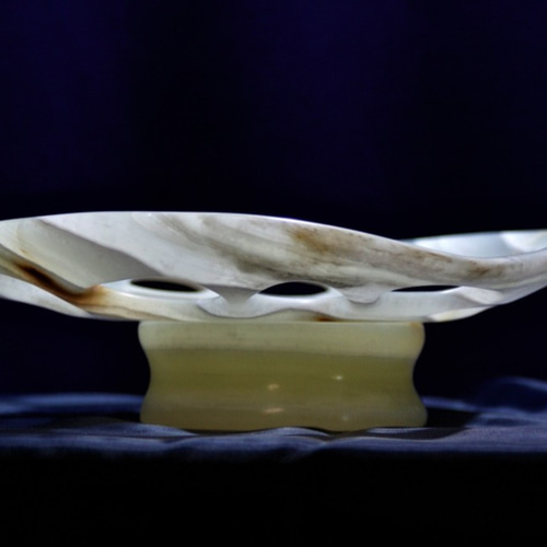 果物皿 フルーツ皿 天然石オニックスから彫りだされた果物専用皿