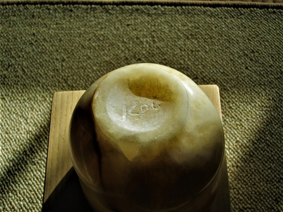 石の器　月光　天然石オニックス　抹茶茶碗　 5枚目の画像