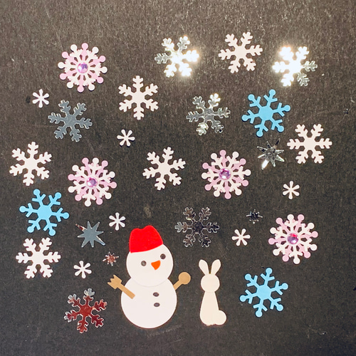フレーク&パーツ）❄️雪の結晶と雪だるまセット⛄️ その他素材 craft 