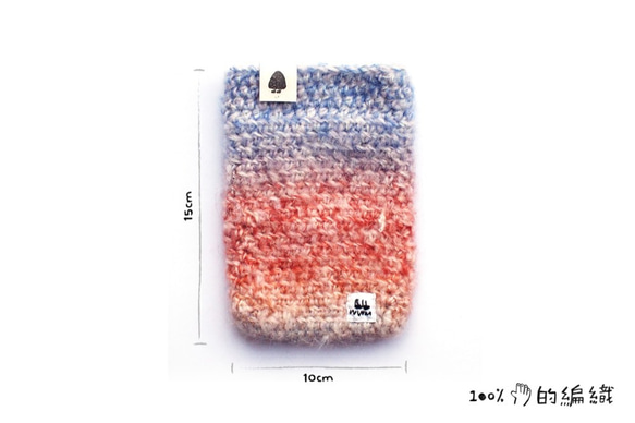 ネックストラップ付き手織り携帯電話バッグ 2枚目の画像