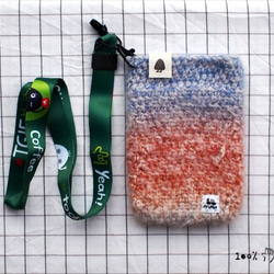 ネックストラップ付き手織り携帯電話バッグ 6枚目の画像