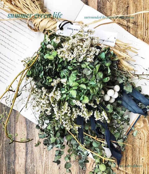 ドライフラワースワッグ ＊専用＊ラムズイヤー&ライムボール