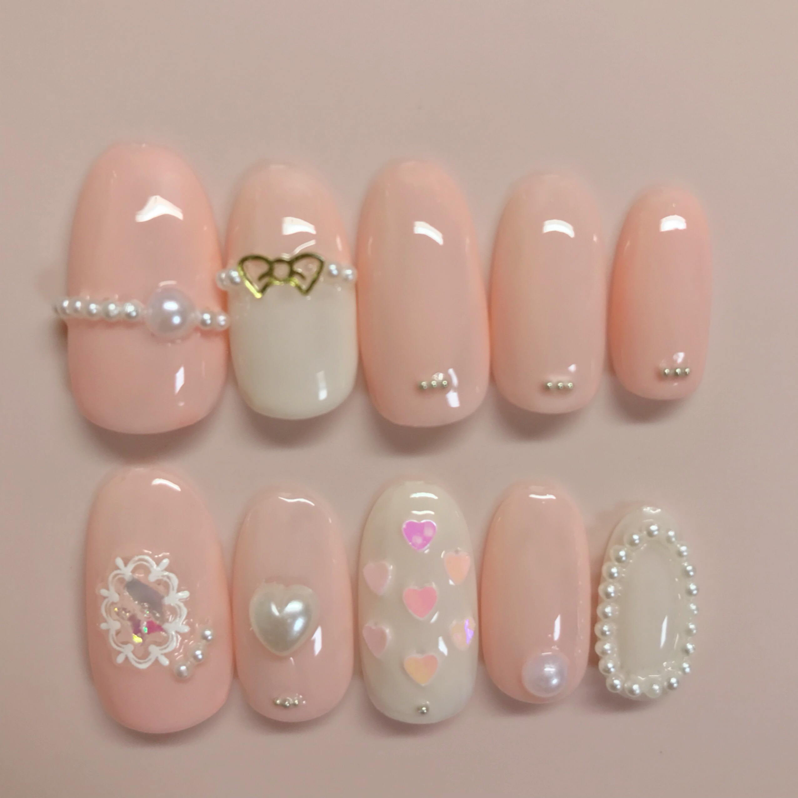 ♡ピンクのツイードネイル♡ ネイルチップ　ハンドメイド 1_c1c0d2a563e8807bc7c1506cda23