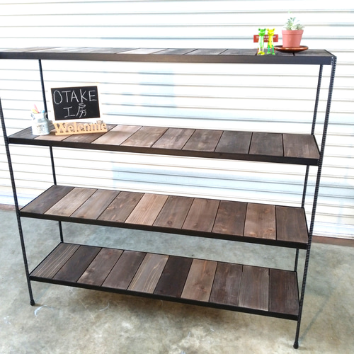 アイアンウッド 4段ラック 棚・シェルフ・ラック OTAKE工房 通販