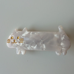 キュートなネコのヘアクリップ<WHITE> 2枚目の画像