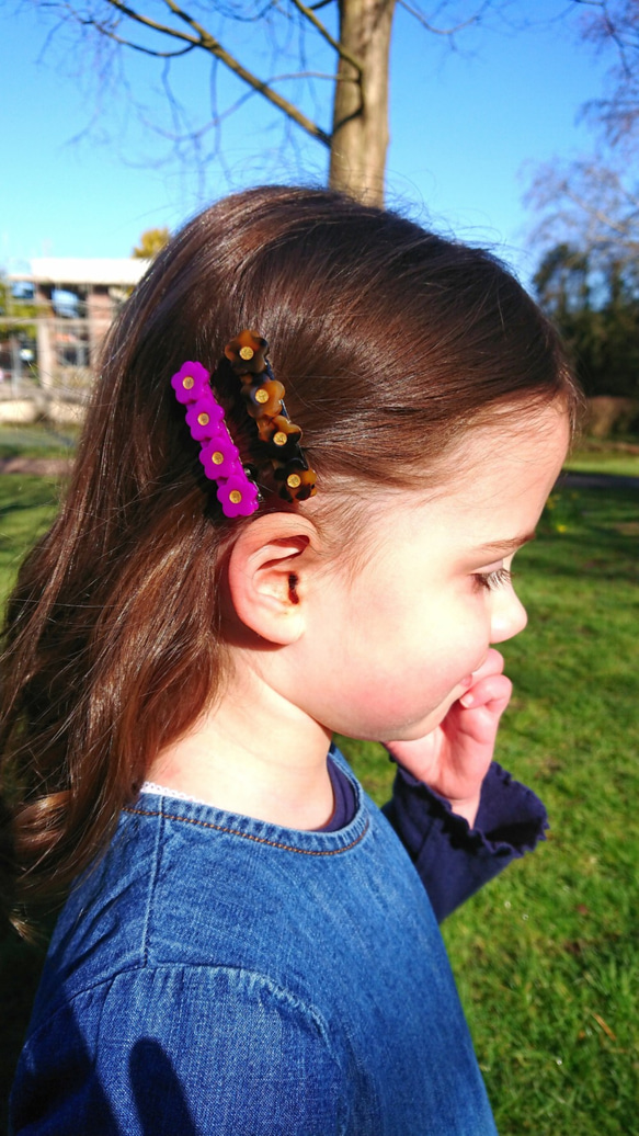 キュートなお花のヘアクリップ３個セット<A> 5枚目の画像