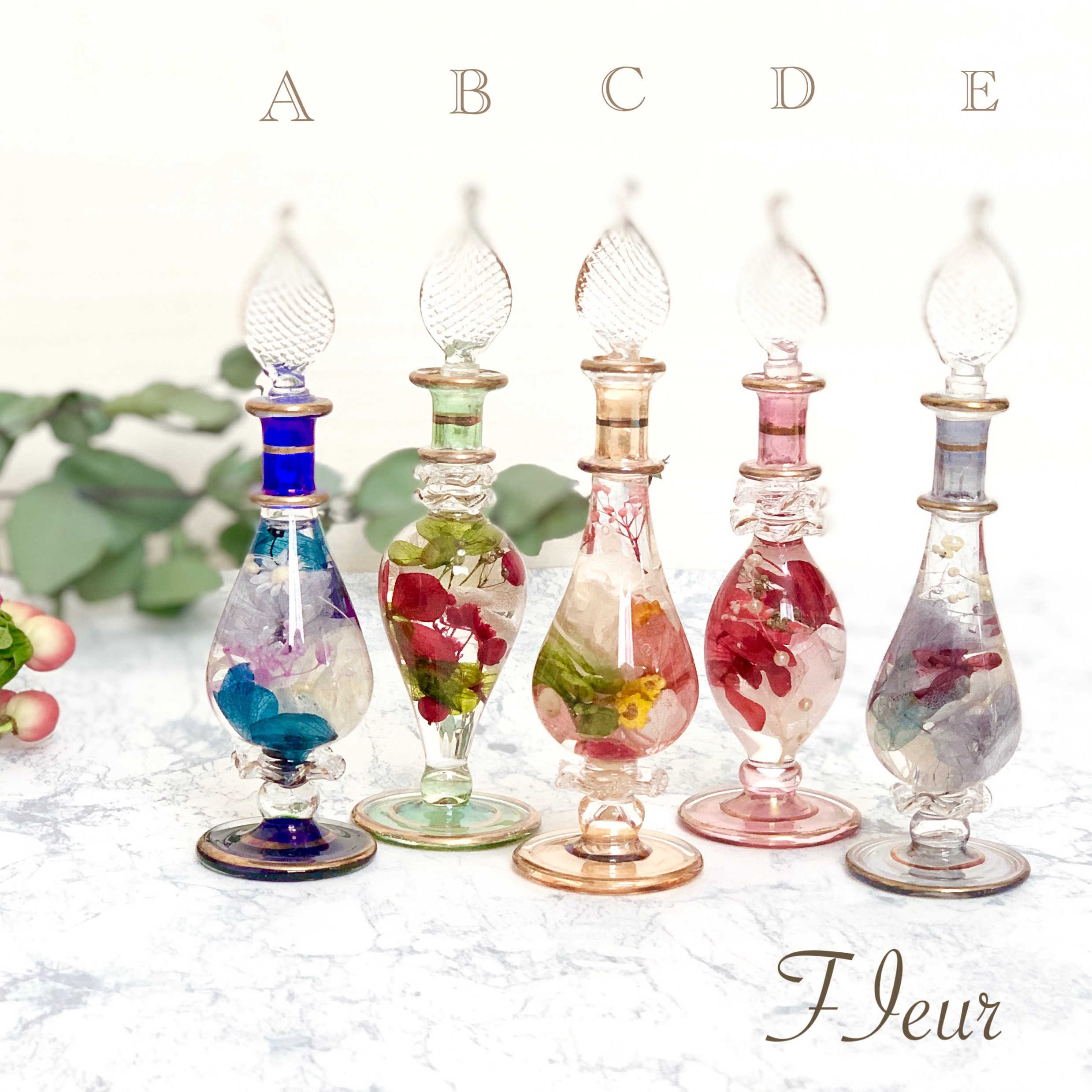 NO.56 エジプシャングラスハーバリウム【Sサイズ】グリーン系