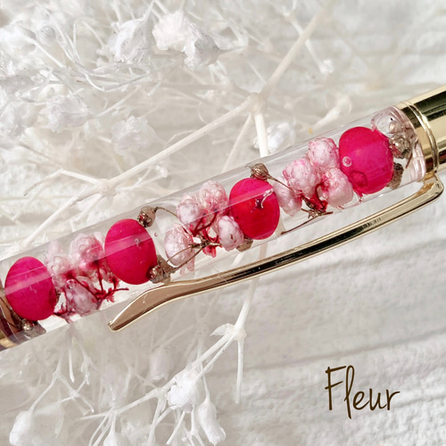 ハーバリウムボールペン 品のあるワインレッド プレゼントにも大人気