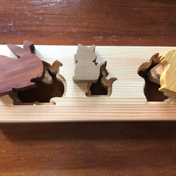 ご出産祝い、プレゼントに☆《《ハーフサイズ》木製ハンドメイドパズル 3枚目の画像