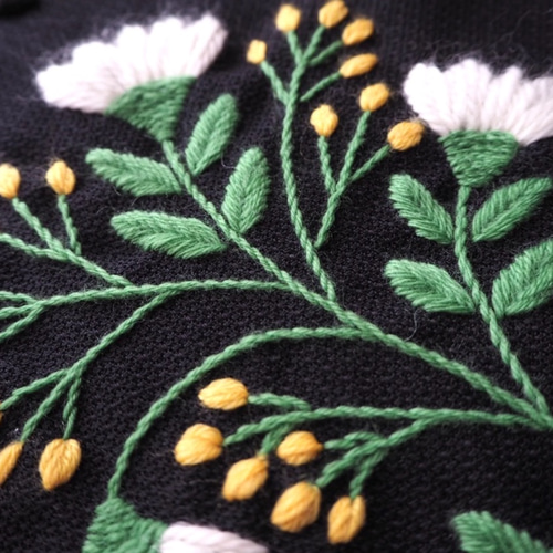 トートバッグマーガレット刺繍 - 寅の助