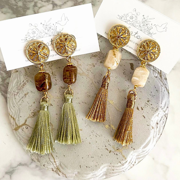 ビンテージゴールド&タッセル イヤリング/ピアス イヤリング ビンテージゴールド&タッセル イヤリング/ピアス イヤリング