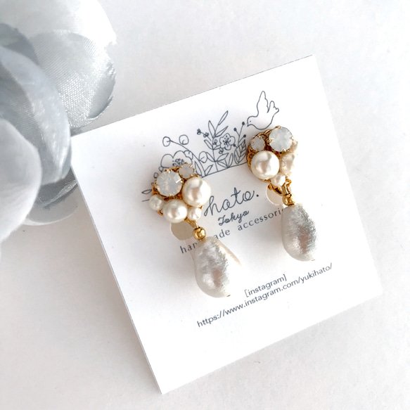 パール　ビジュー　イヤリング　ノンホール　 まとめ売り Melody Accessory（メロディーアクセサリー） イヤリング 日本製