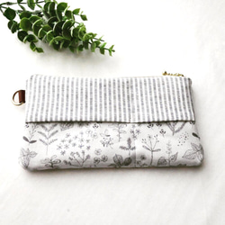 ﾎﾟｹｯﾄﾃｨｯｼｭ入れ付き❤︎ぺたんこﾌｧｽﾅｰﾎﾟｰﾁ［leaf柄］【7】ﾚﾝｶﾞ色/ﾏｽｸﾎﾟｰﾁ/通帳ｹｰｽ 3枚目の画像