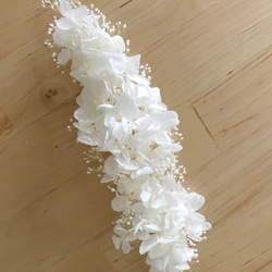 プリザーブド紫陽花＆かすみ草ヘッドピース【ホワイトベースカラー】 3枚目の画像