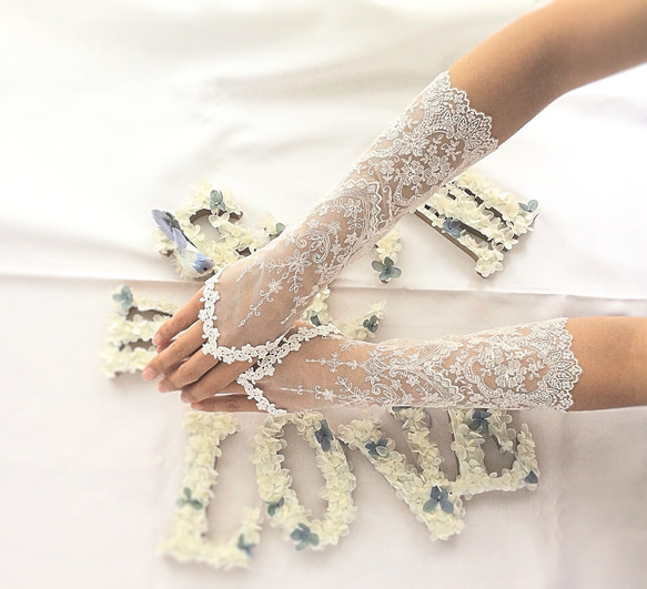 フィンガーレスグローブ・肘下ミディアムロング（サイズオーダー