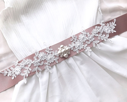 PINKHOUSE レース　サッシュベルト PINK HOUSE（ピンクハウス）の「リボンいっぱいサッシュベルト